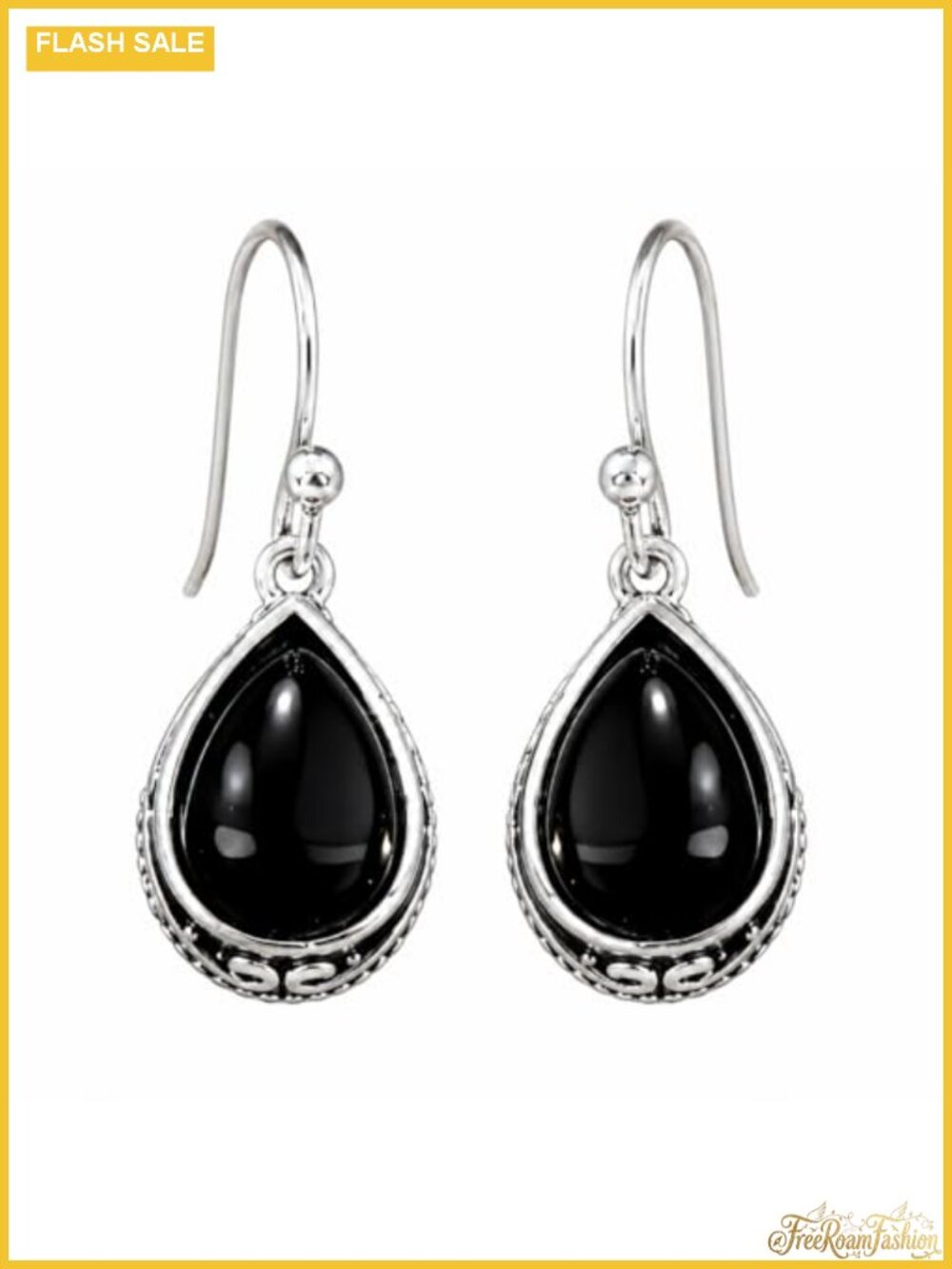 Teardrop Dangle Earrings Silver Tone French Wire Women Jewelry